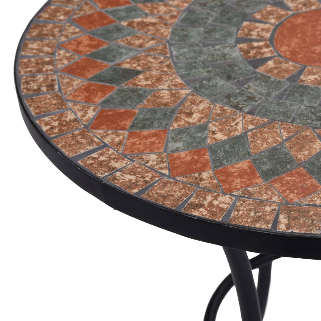 vidaXL Mesa bistró de mosaico cerámica naranja/gris 60 cm