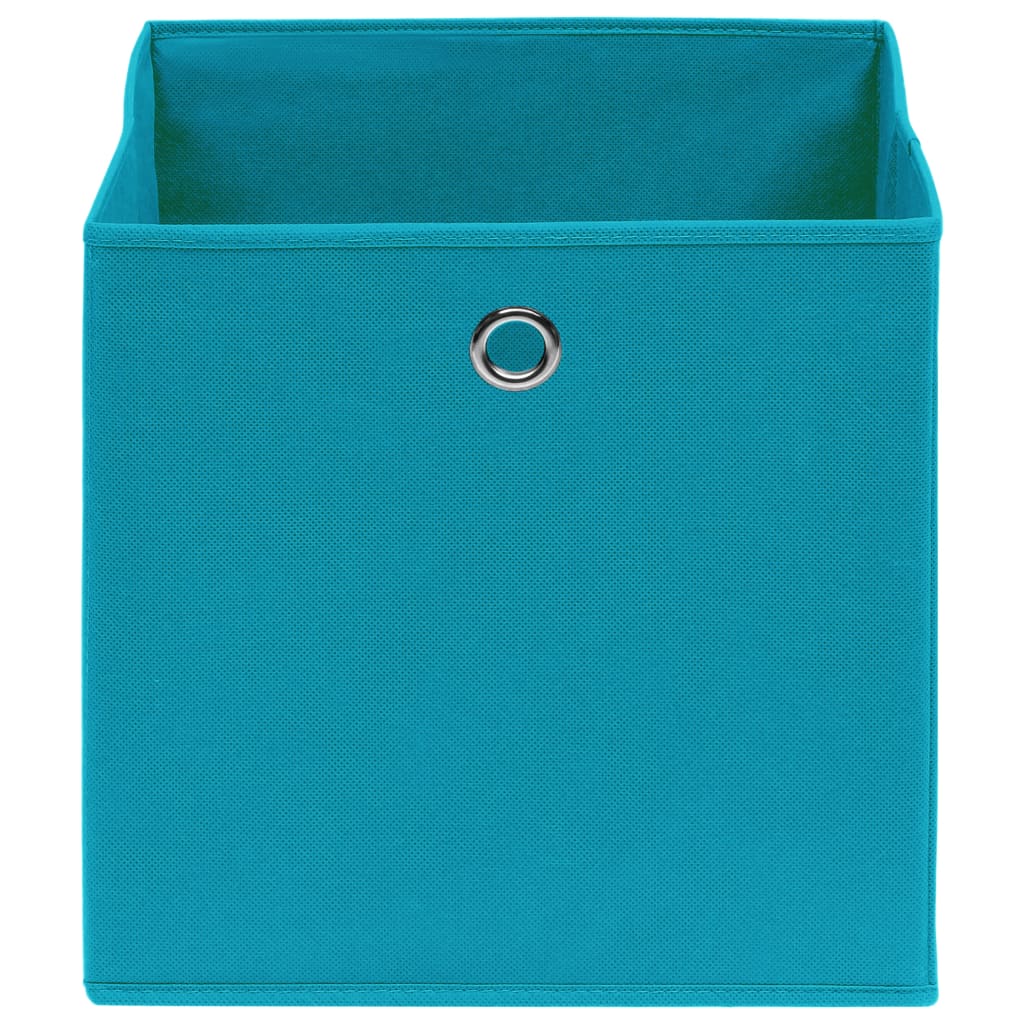 vidaXL Cajas de almacenaje 10 uds tela no tejida azul bebé 28x28x28 cm