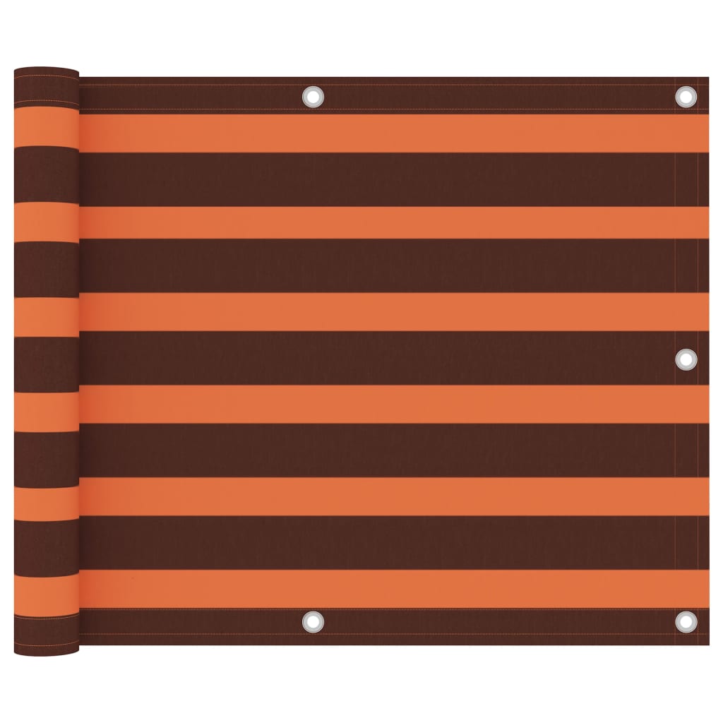 vidaXL Toldo para balcón tela oxford naranja y marrón 75x600 cm