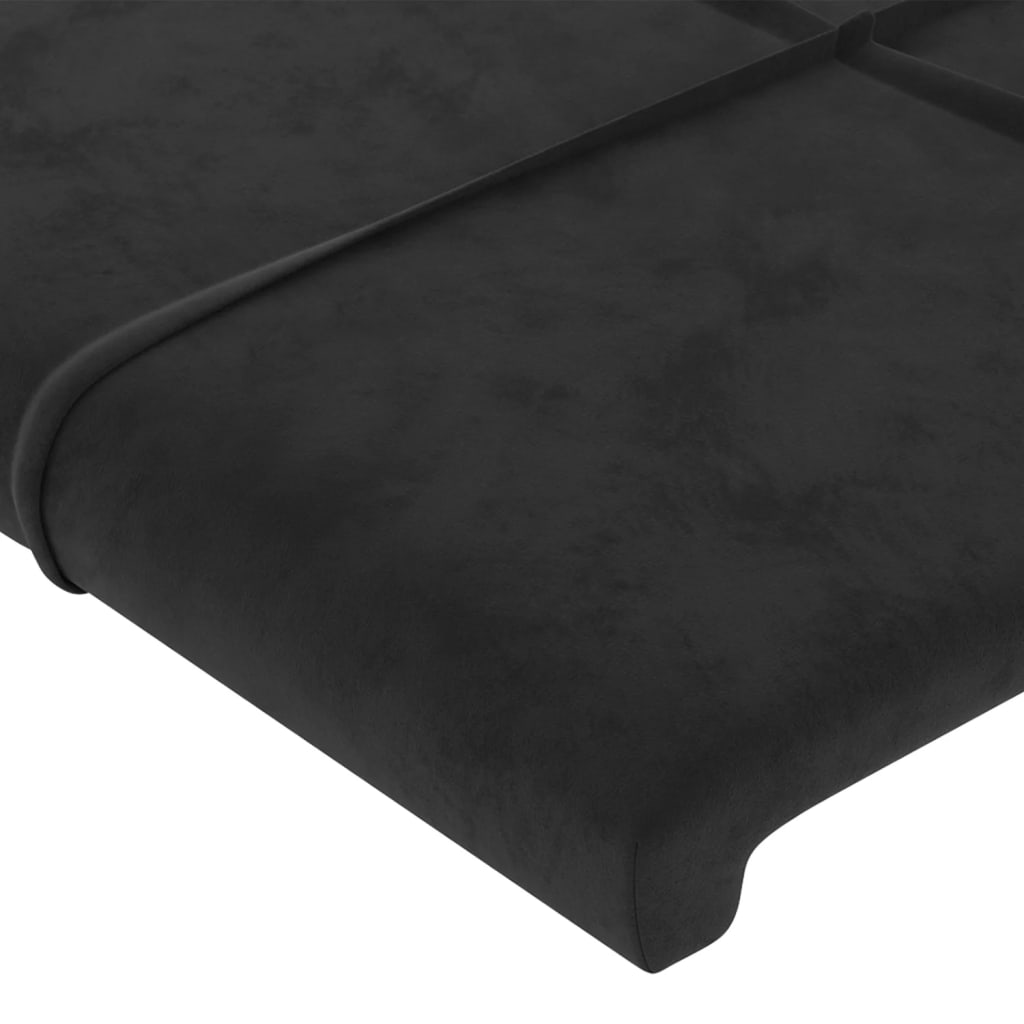 vidaXL Estructura de cama con cabecero de terciopelo negro 90x190 cm