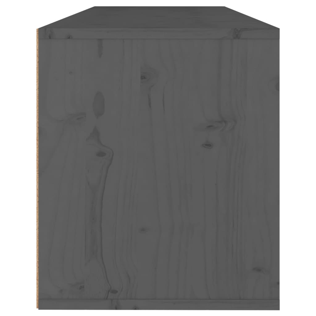 vidaXL Armario de pared de madera maciza de pino gris 100x30x35 cm