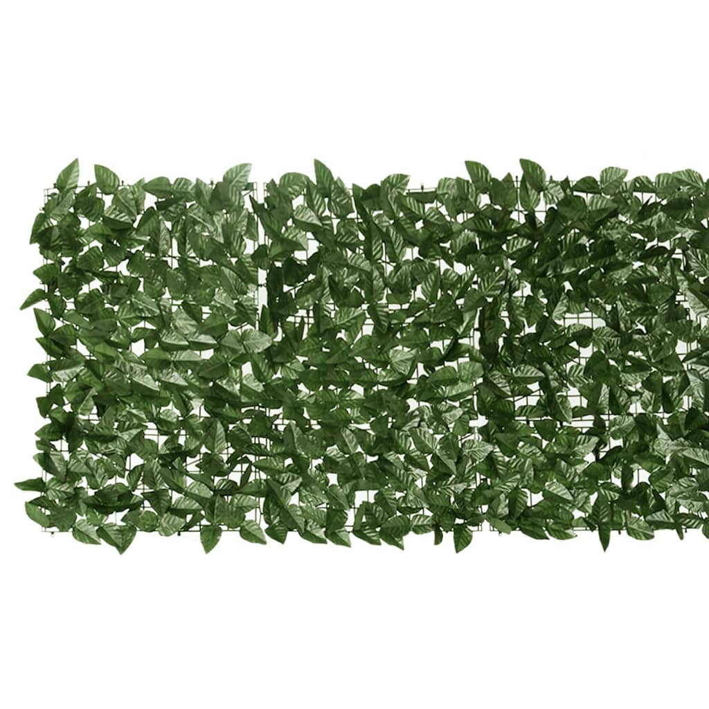 vidaXL Toldo para balcón con hojas verde oscuro 400x75 cm