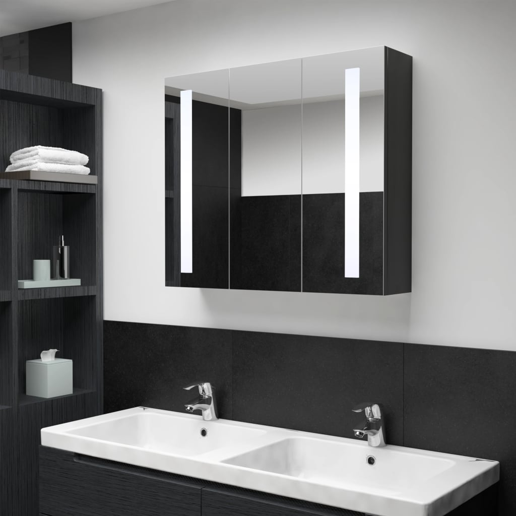 vidaXL Mueble de baño con espejo LED 89x14x62 cm