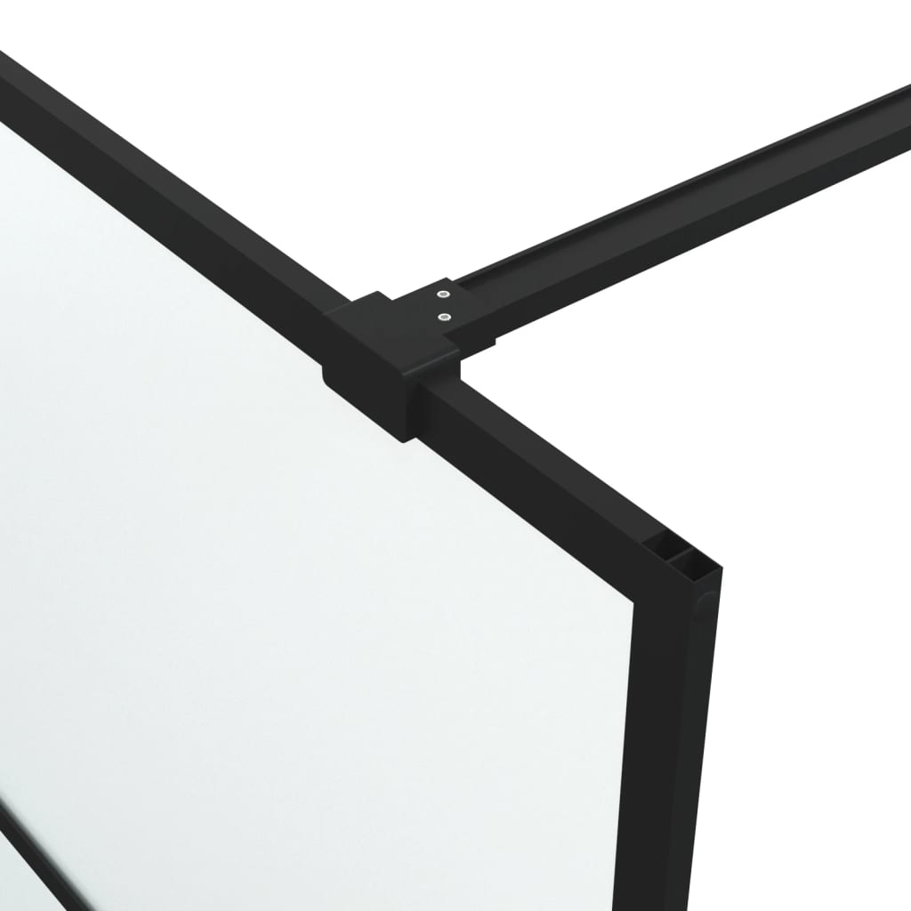 vidaXL Mampara de ducha vidrio ESG esmerilado negro 100x195 cm