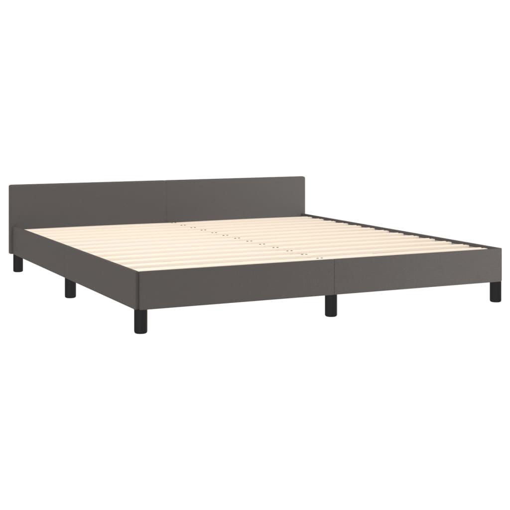 vidaXL Estructura de cama con cabecero cuero sintético gris 160x200cm