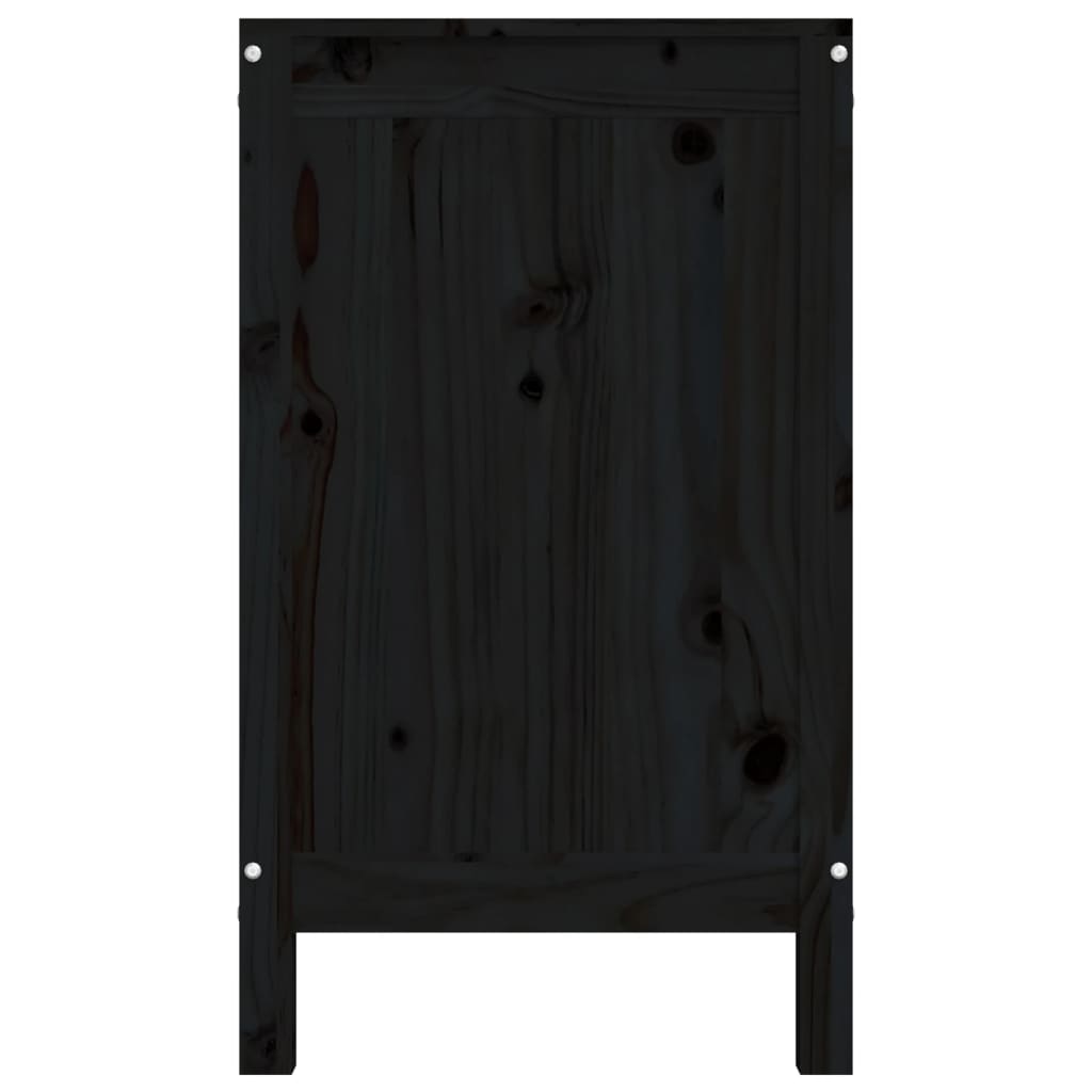 vidaXL Baúl para la colada madera maciza de pino negro 88,5x44x76 cm