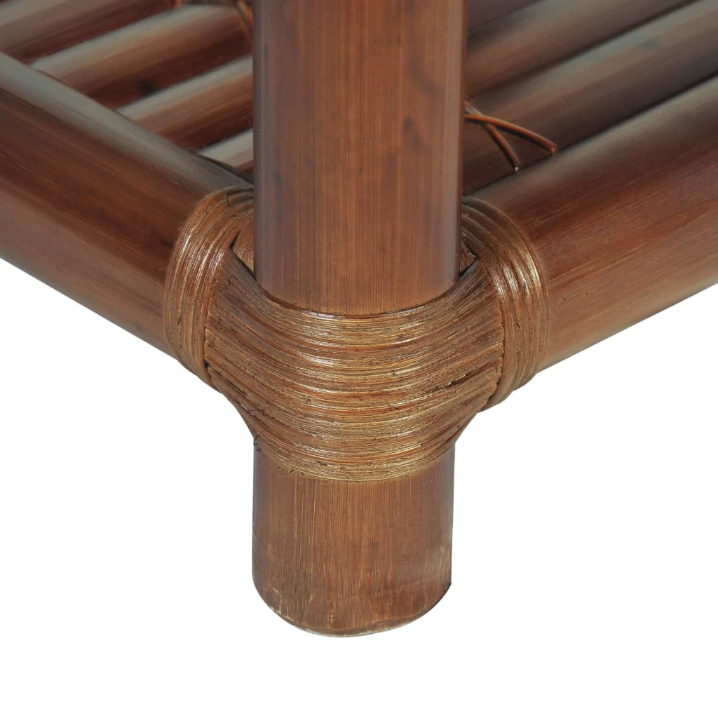 vidaXL Mesita de noche de bambú marrón oscuro 45x45x40 cm
