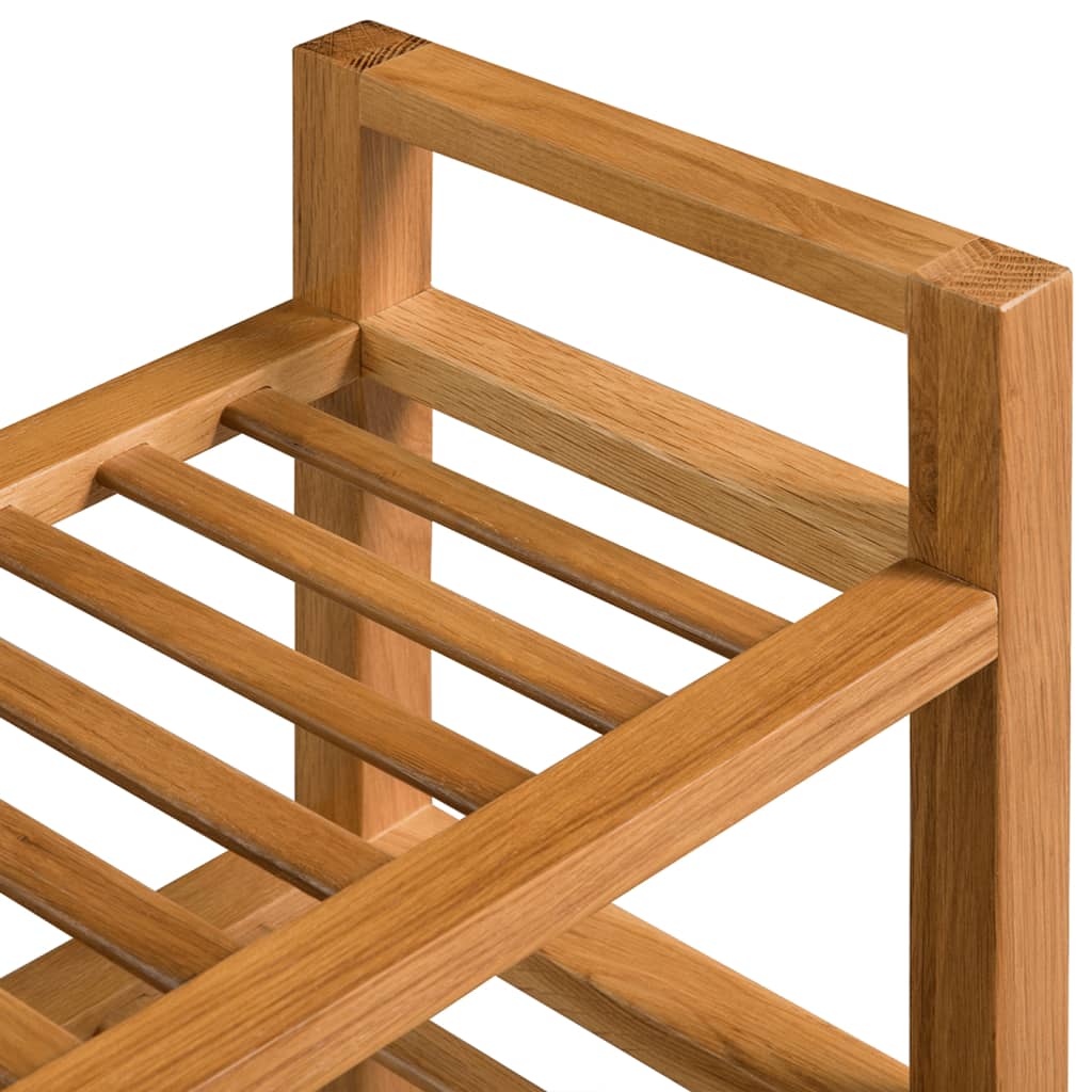 vidaXL Zapatero con 3 estantes madera maciza de roble 100x27x60 cm