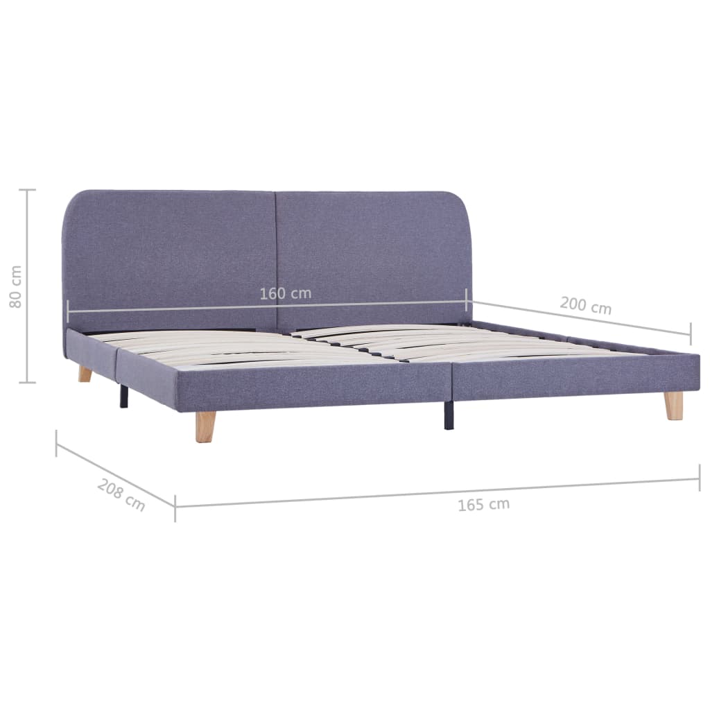 vidaXL Estructura de cama de tela gris claro 160x200 cm