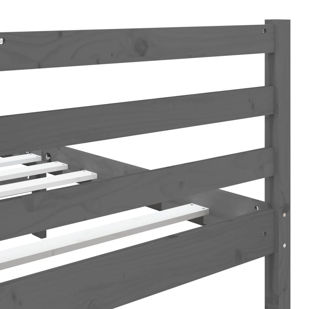 vidaXL Estructura de cama de madera maciza de pino gris 140x190 cm