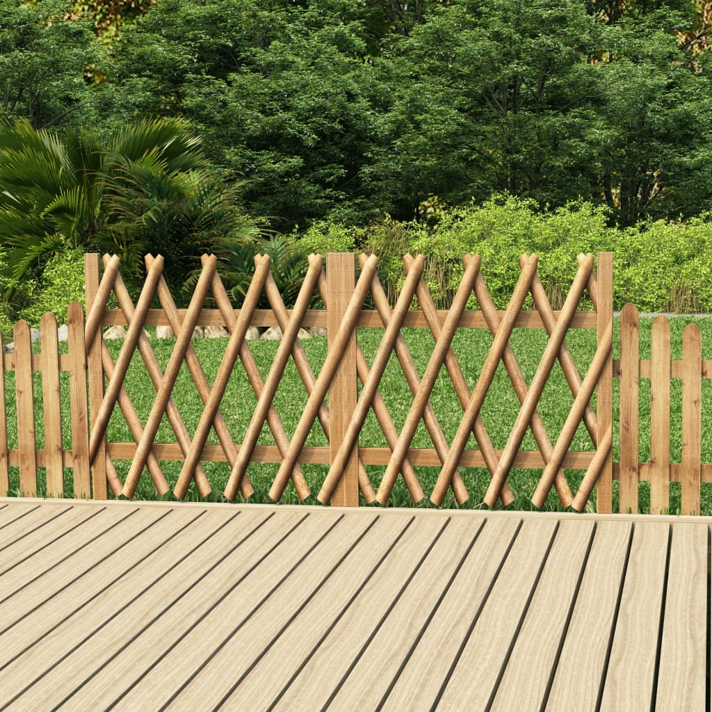 vidaXL Puertas de valla 2 uds madera pino impregnada 300x100 cm