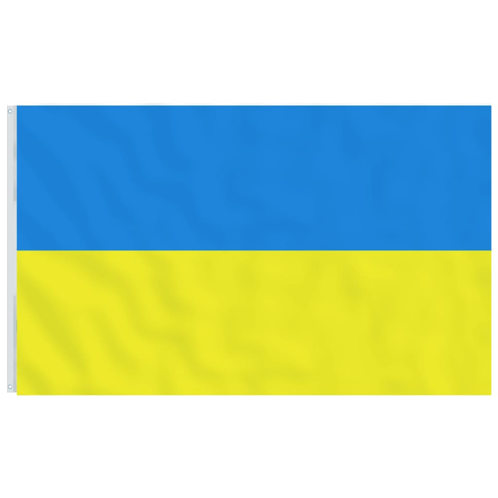 vidaXL Mástil y bandera de Ucrania aluminio 5,55 m