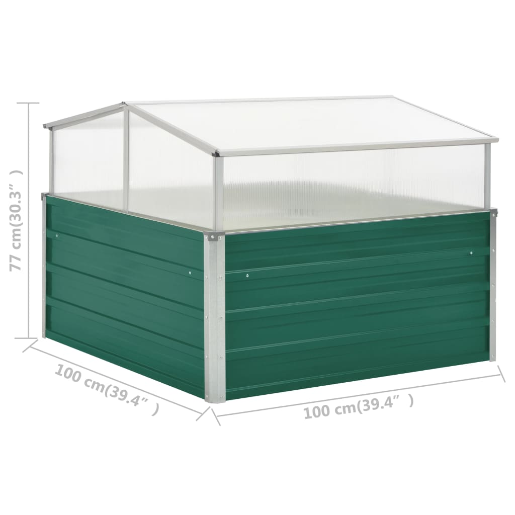 vidaXL Invernadero de acero galvanizado verde 100x100x77 cm