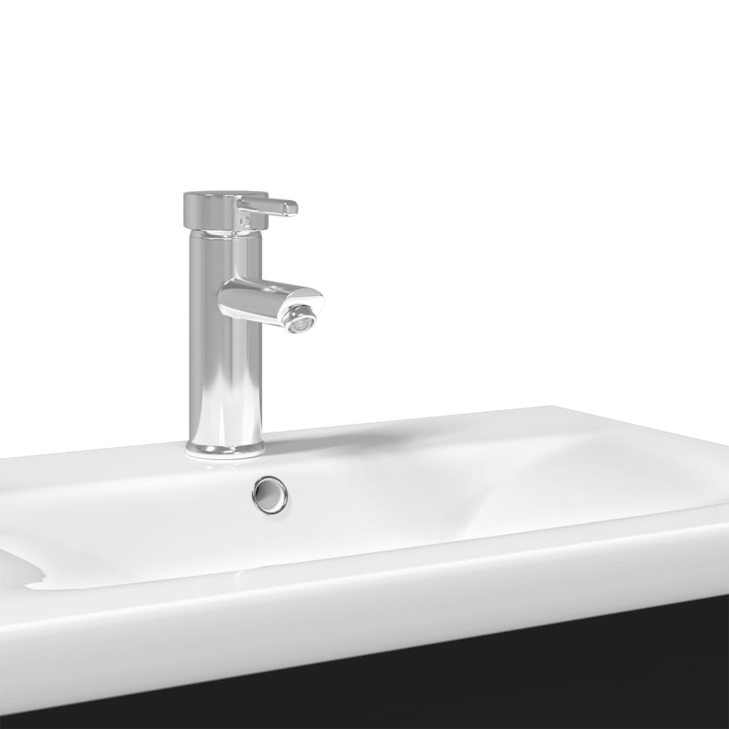 vidaXL Mueble de baño con lavabo integrado negro