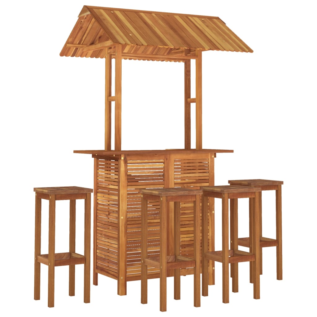 vidaXL Juego muebles de bar de jardín 5 pzas madera maciza de acacia