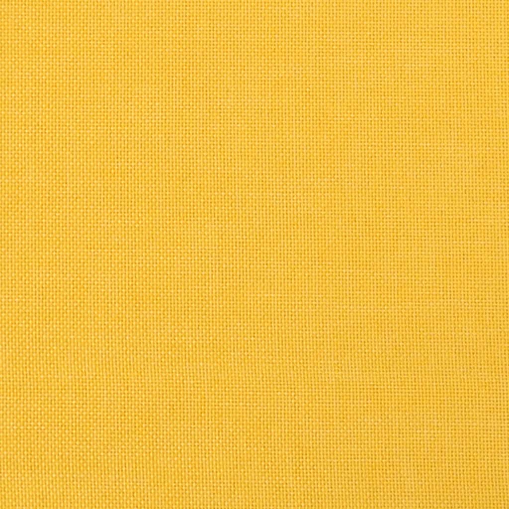 vidaXL Reposapiés tela y cuero sintético amarillo mostaza 45x29,5x39cm