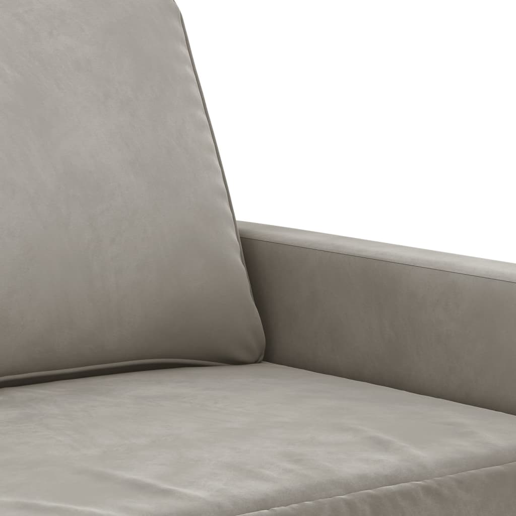 vidaXL Sofá de 3 plazas terciopelo gris claro 210 cm