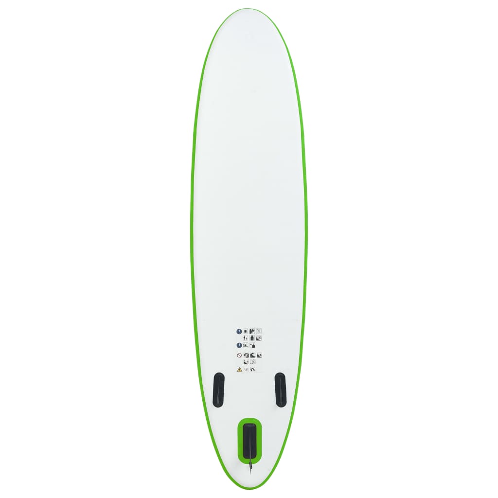 vidaXL Juego de tabla de paddle surf hinchable verde y blanco