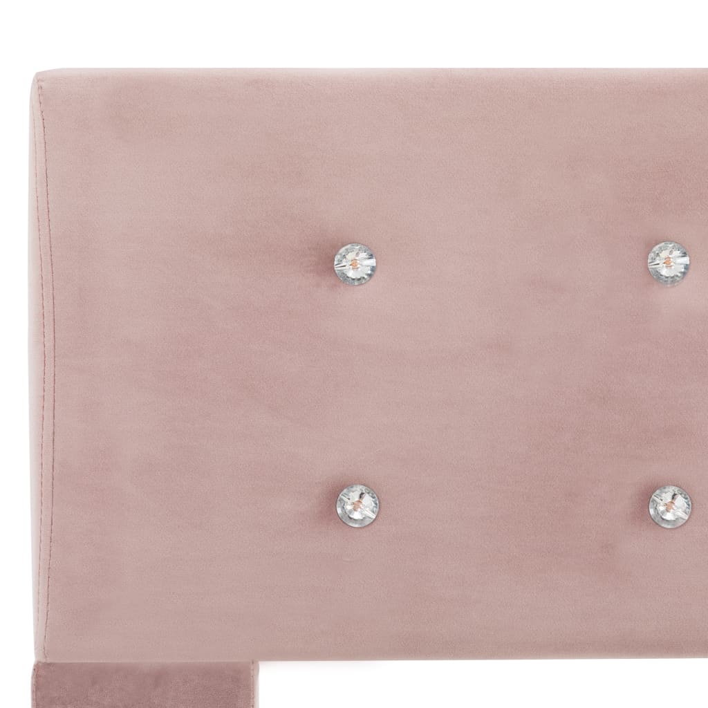 vidaXL Cama con colchón viscoelástico terciopelo rosa 180x200 cm
