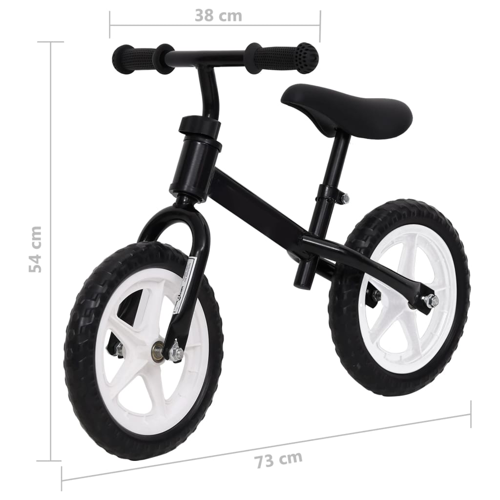 vidaXL Bicicleta sin pedales 9,5 pulgadas negra