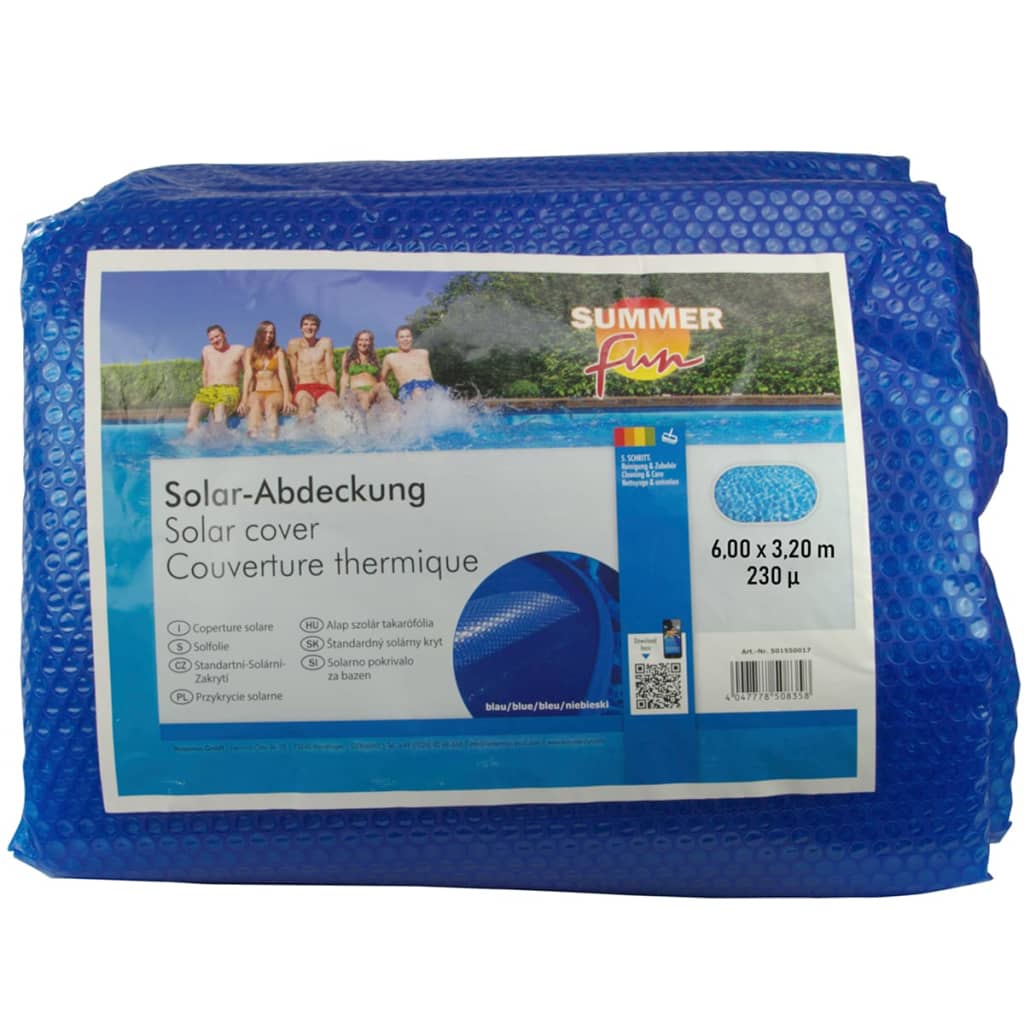 Summer Fun Cubierta solar para piscina ovalada PE azul 600x320 cm