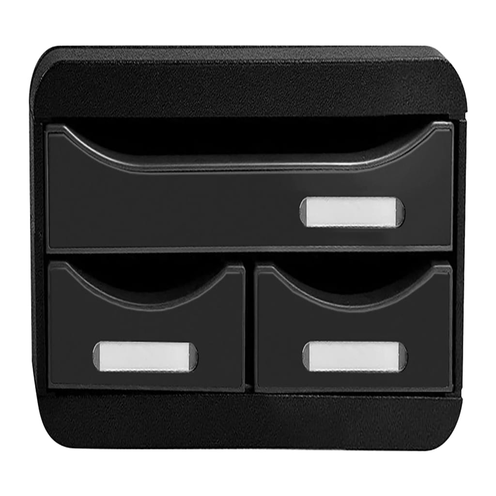 Exacompta Set de cajones para escritorio Black con 3 cajones brillante