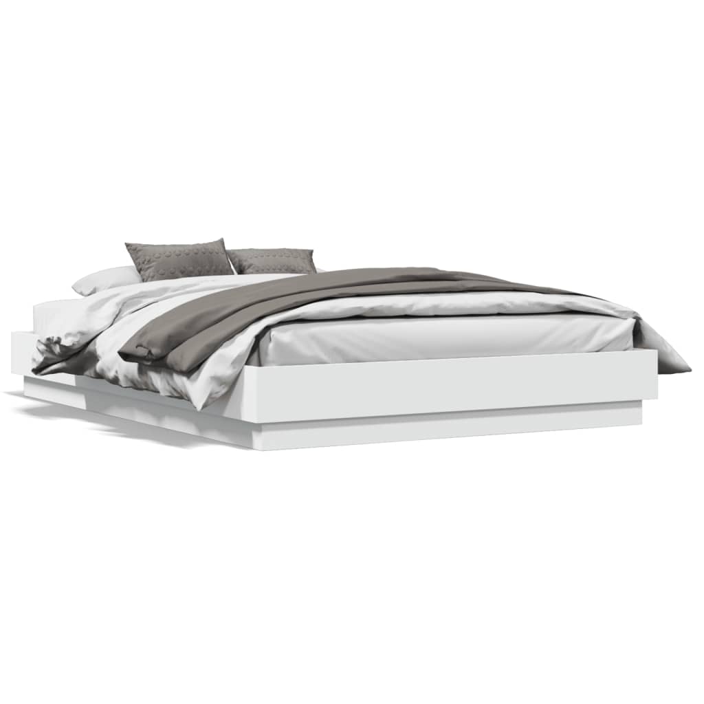 vidaXL Estructura de cama con luces LED blanco 120x190 cm