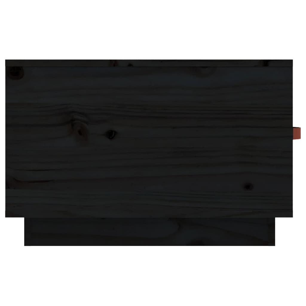 vidaXL Mesa de centro de madera maciza de pino negro 60x53x35 cm