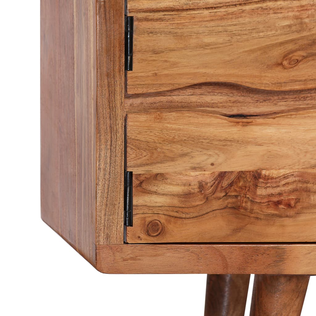 vidaXL Mueble de TV madera maciza acacia puertas talladas 117x30x40 cm