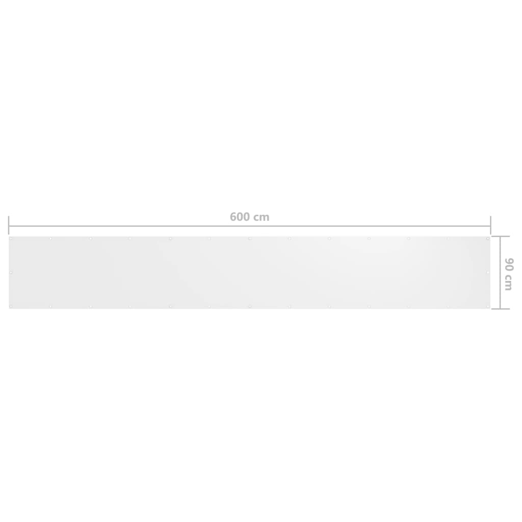 vidaXL Toldo para balcón tela oxford blanco 90x600 cm