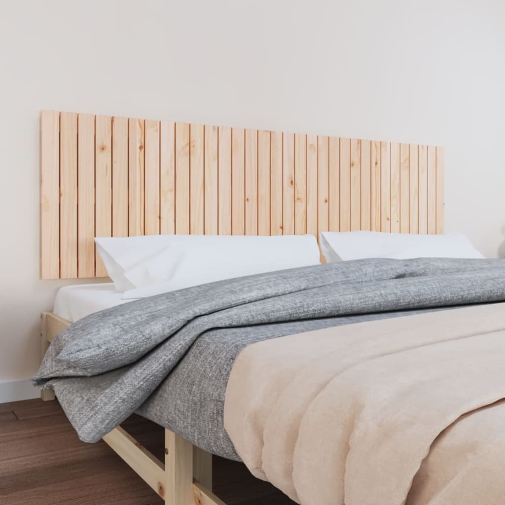 vidaXL Cabecero de cama de pared madera maciza de pino 204x3x60 cm