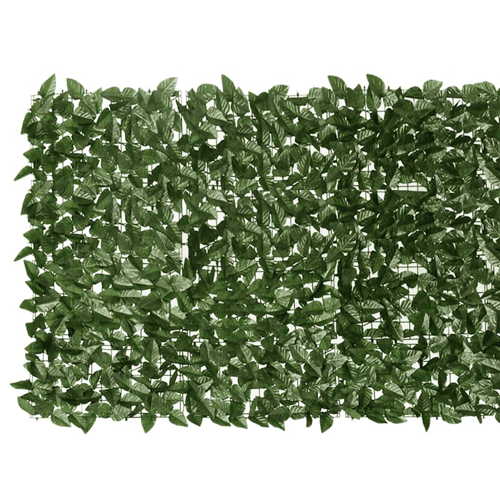 vidaXL Pantalla de balcón de hojas verde oscuro 200x100 cm