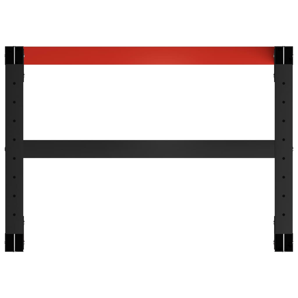 vidaXL Estructura de banco de trabajo metal negro y rojo 150x57x79 cm