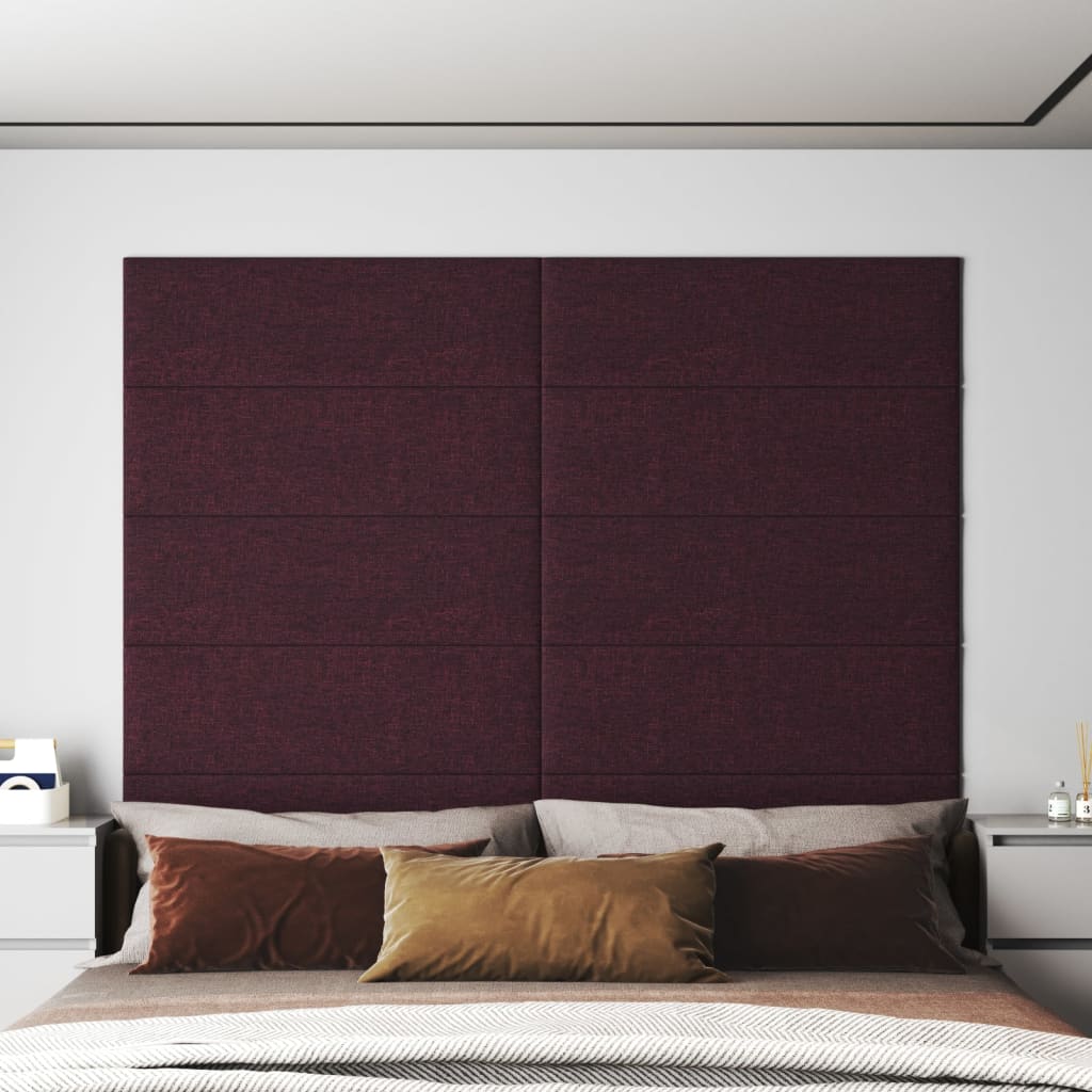 vidaXL Paneles de pared 12 uds tela morado 90x30 cm 3,24 m²