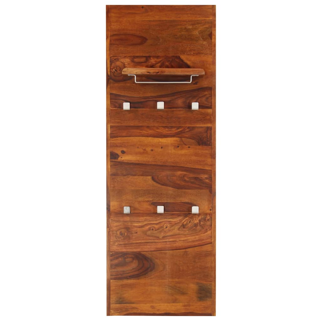 vidaXL Perchero de pared madera maciza de sheesham 118x40 cm