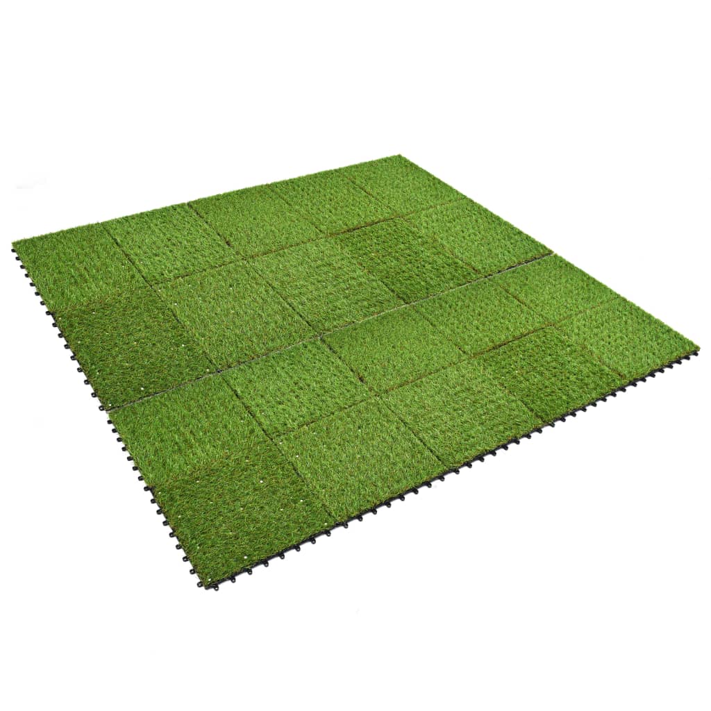 vidaXL Azulejos con césped artificial 20 uds 30x30 cm verde