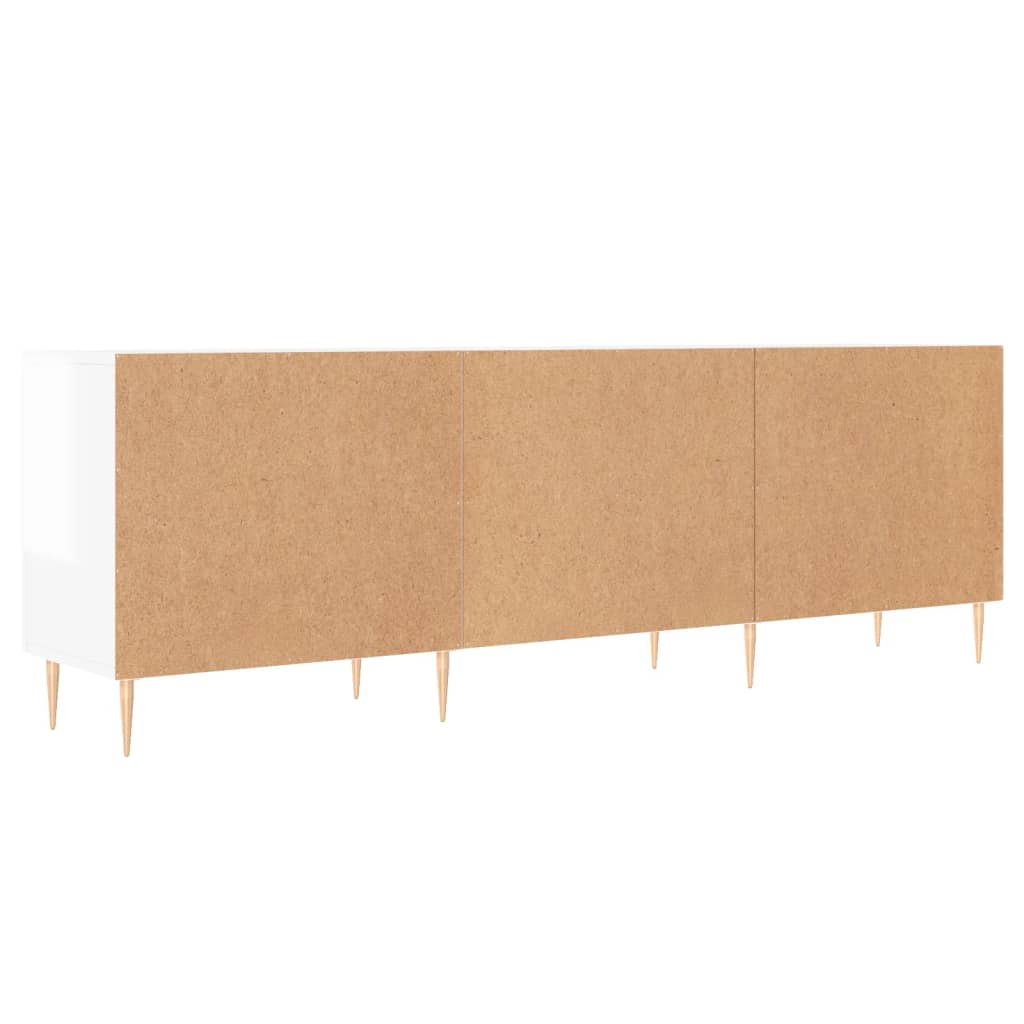 vidaXL Mueble de TV madera de ingeniería blanco brillante 150x30x50 cm