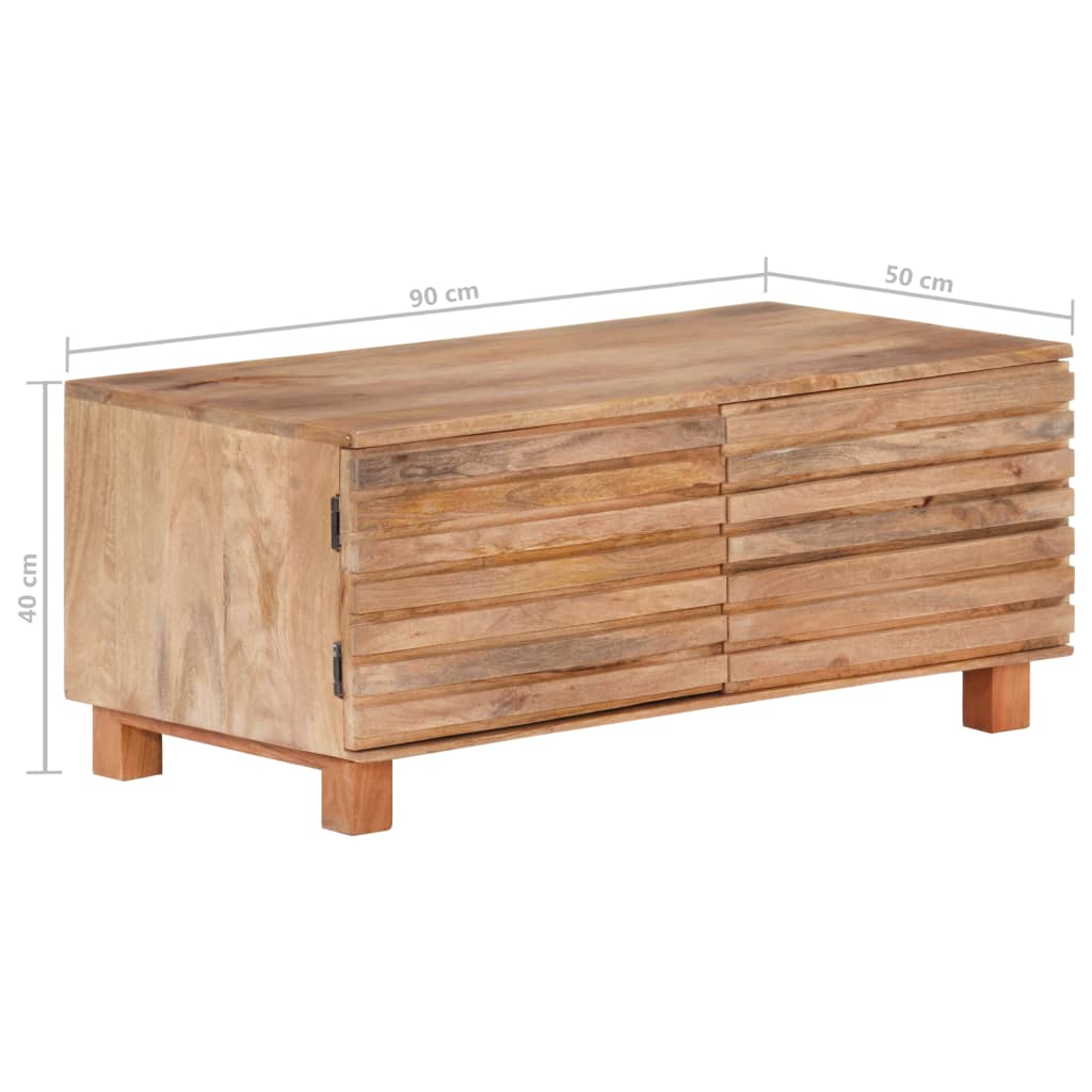 vidaXL Mesa de centro de madera maciza de mango 90x50x40 cm