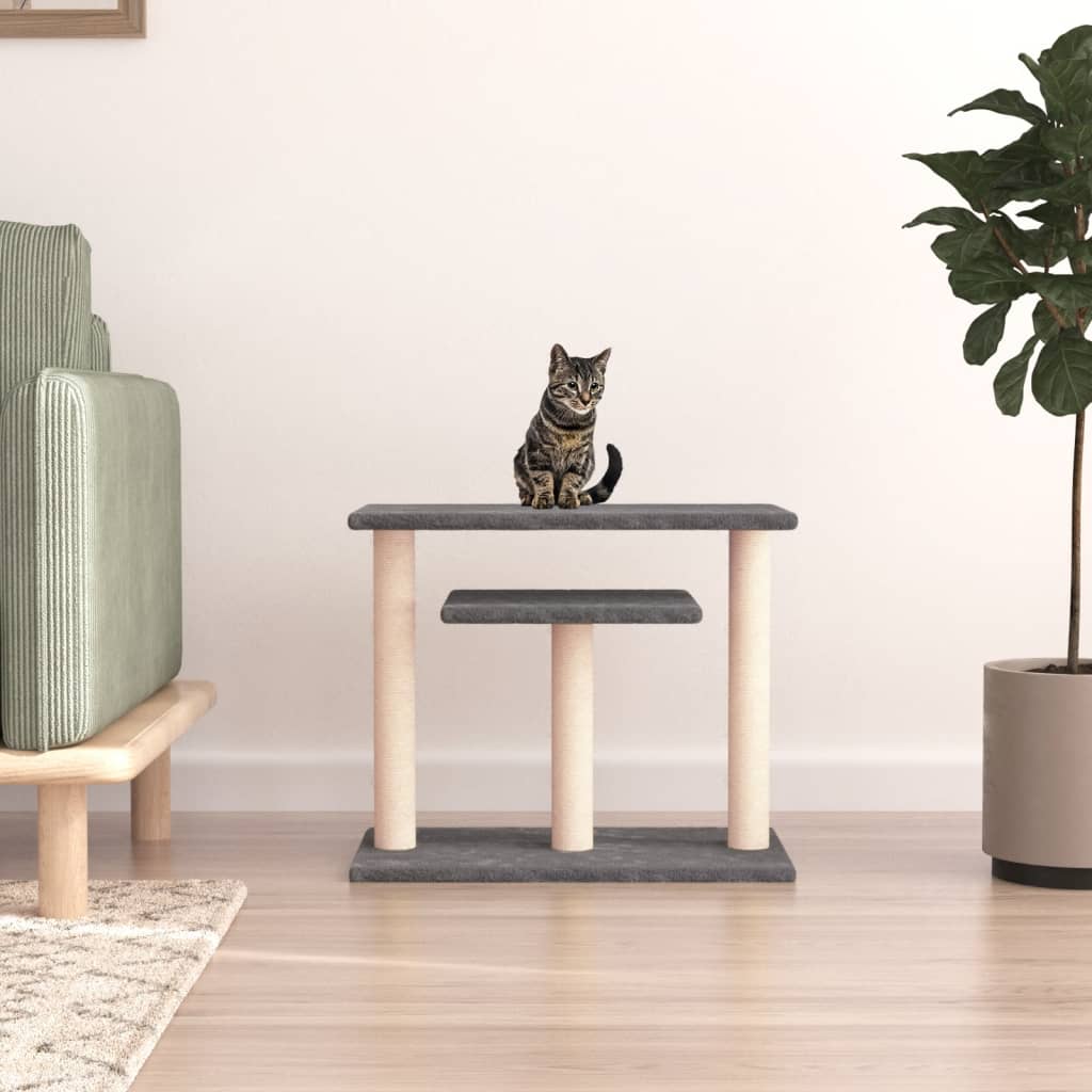 vidaXL Postes rascadores para gatos con plataformas gris oscuro 62,5cm