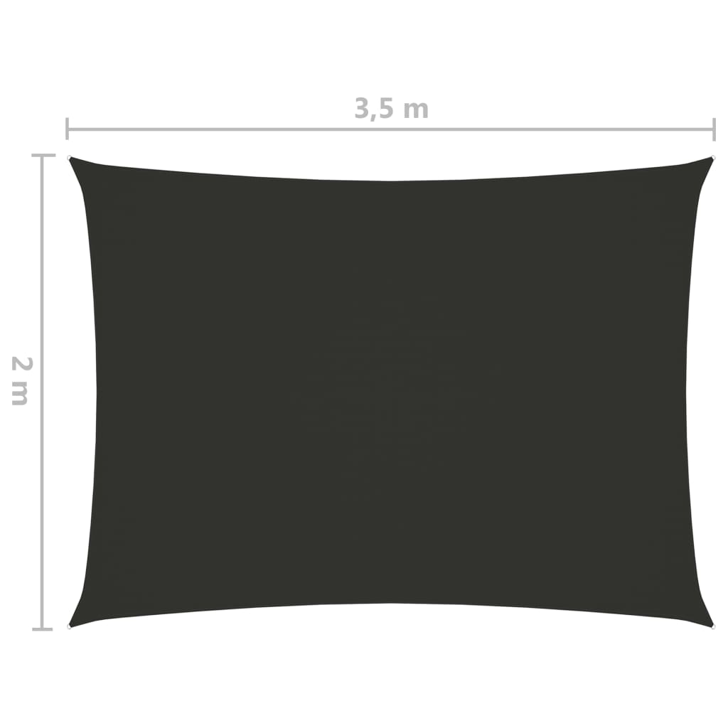 vidaXL Toldo de vela rectangular tela Oxford gris antracita 2x3,5 m