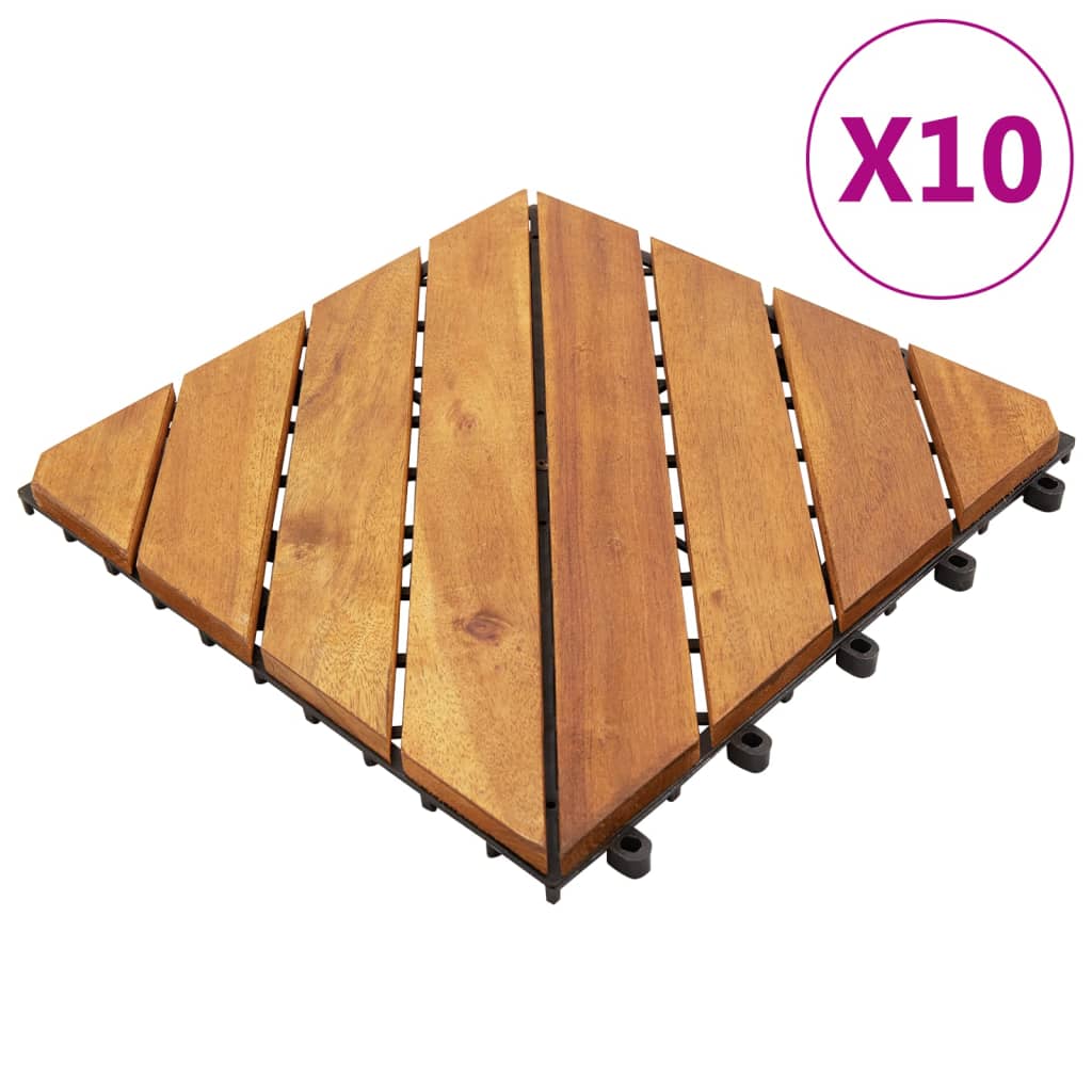 vidaXL Baldosas de terraza 10 uds madera maciza de acacia 30x30 cm