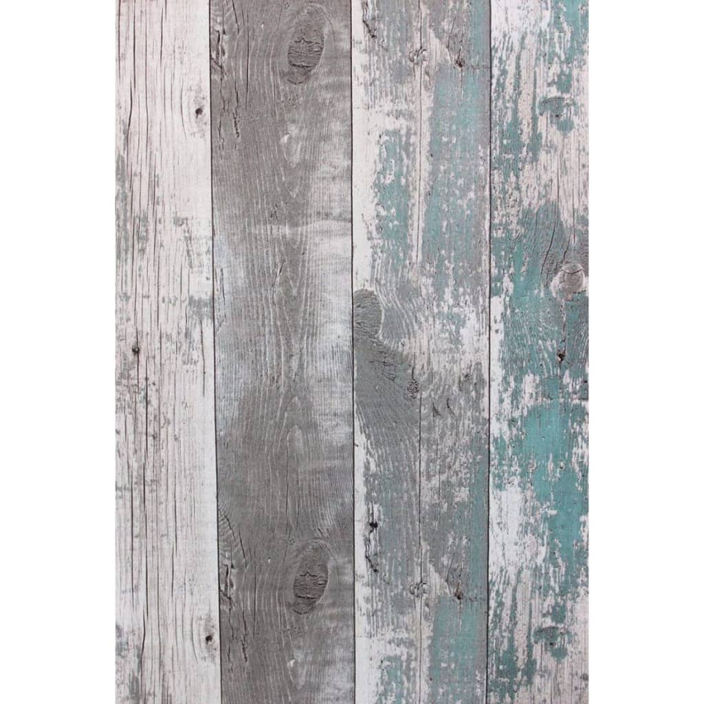 Topchic Papel de pared Wooden Planks gris oscuro y azul