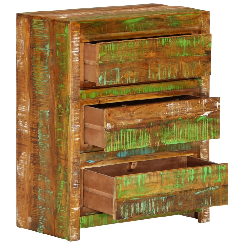 vidaXL Cómoda de madera maciza reciclada multicolor 60x33x75 cm