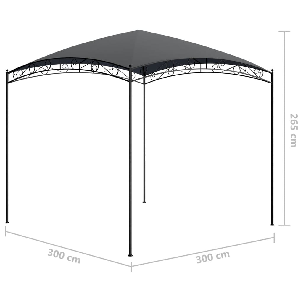 vidaXL Cenador gris antracita 3x3x2,65 m 180 g/m²