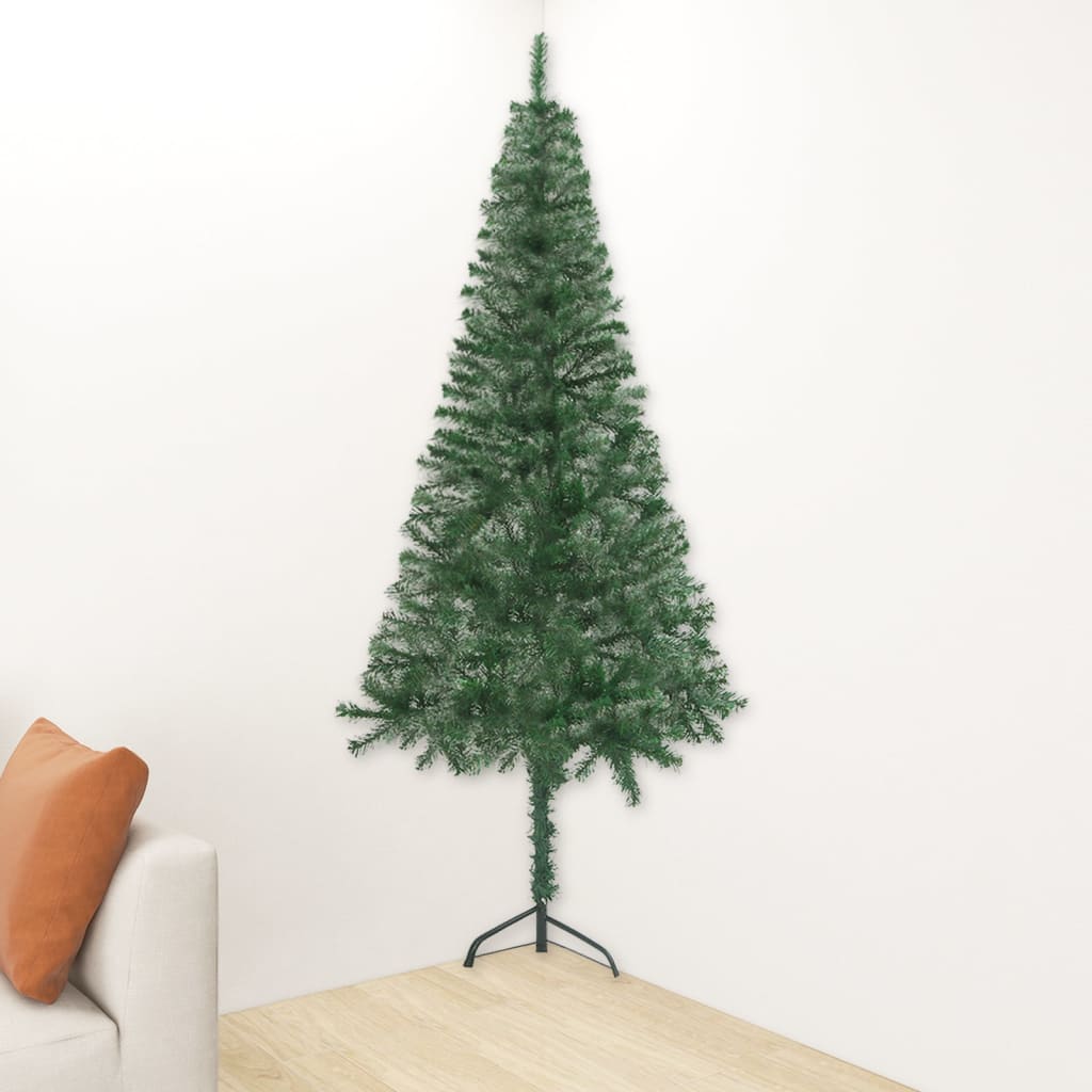 vidaXL Árbol de Navidad de esquina con luces PVC verde 180 cm