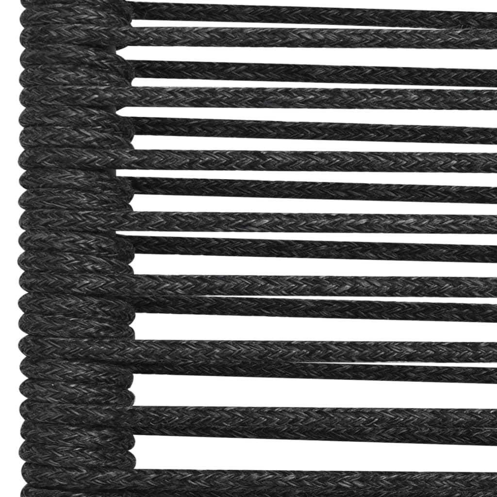 vidaXL Set de comedor de jardín 5 pzas cuerda de algodón y acero negro