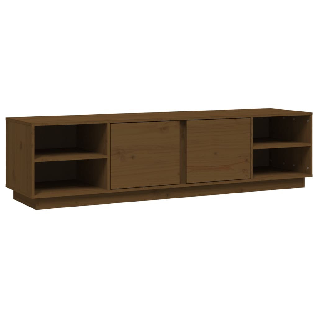 vidaXL Mueble de TV madera maciza de pino marrón miel 156x40x40 cm