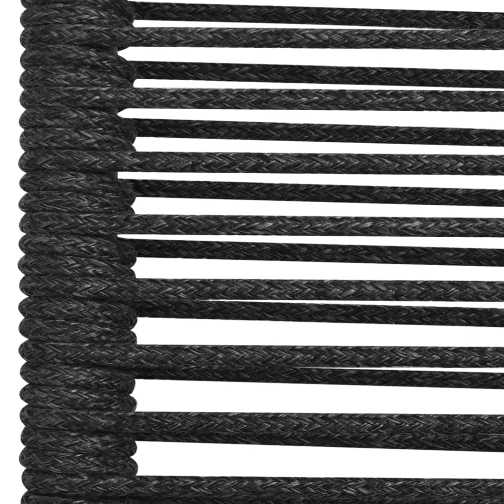 vidaXL Set de comedor de jardín 7 pzas cuerda de algodón y acero negro