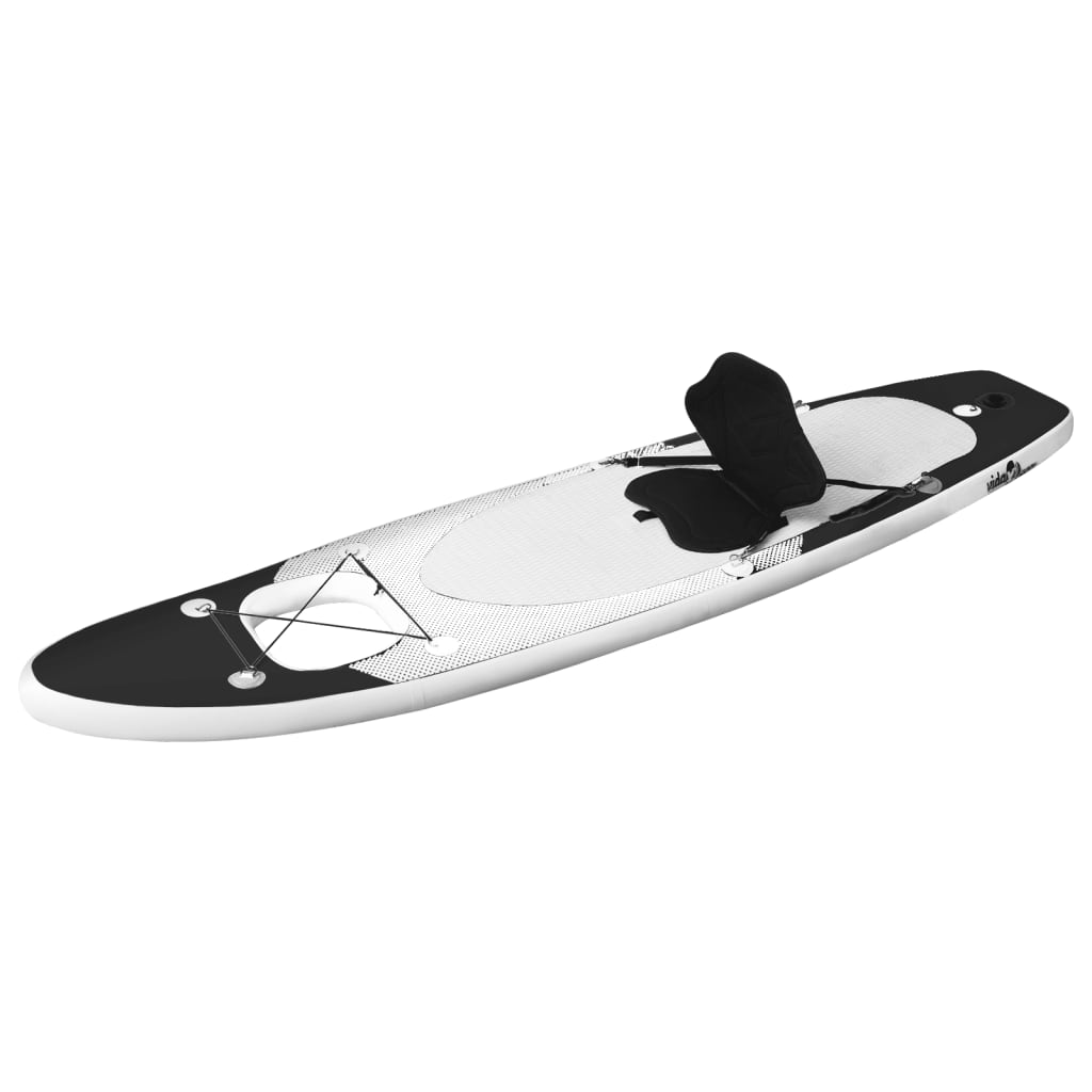 vidaXL Set de tabla de paddle surf hinchable negro 300x76x10 cm