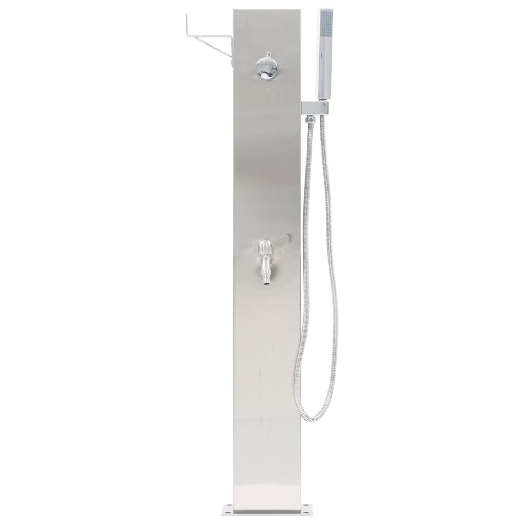 vidaXL Grifo para ducha de jardín acero inoxidable 110 cm